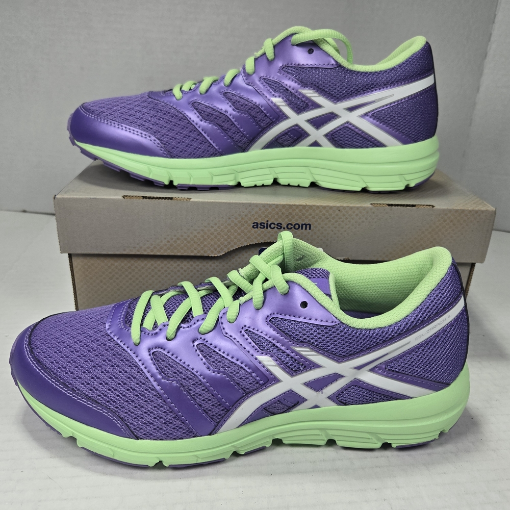 ASICS GEL- ZARACA 4 GS kids Purple and Lime Running Shoes Size 7 - Picture 3 of 12